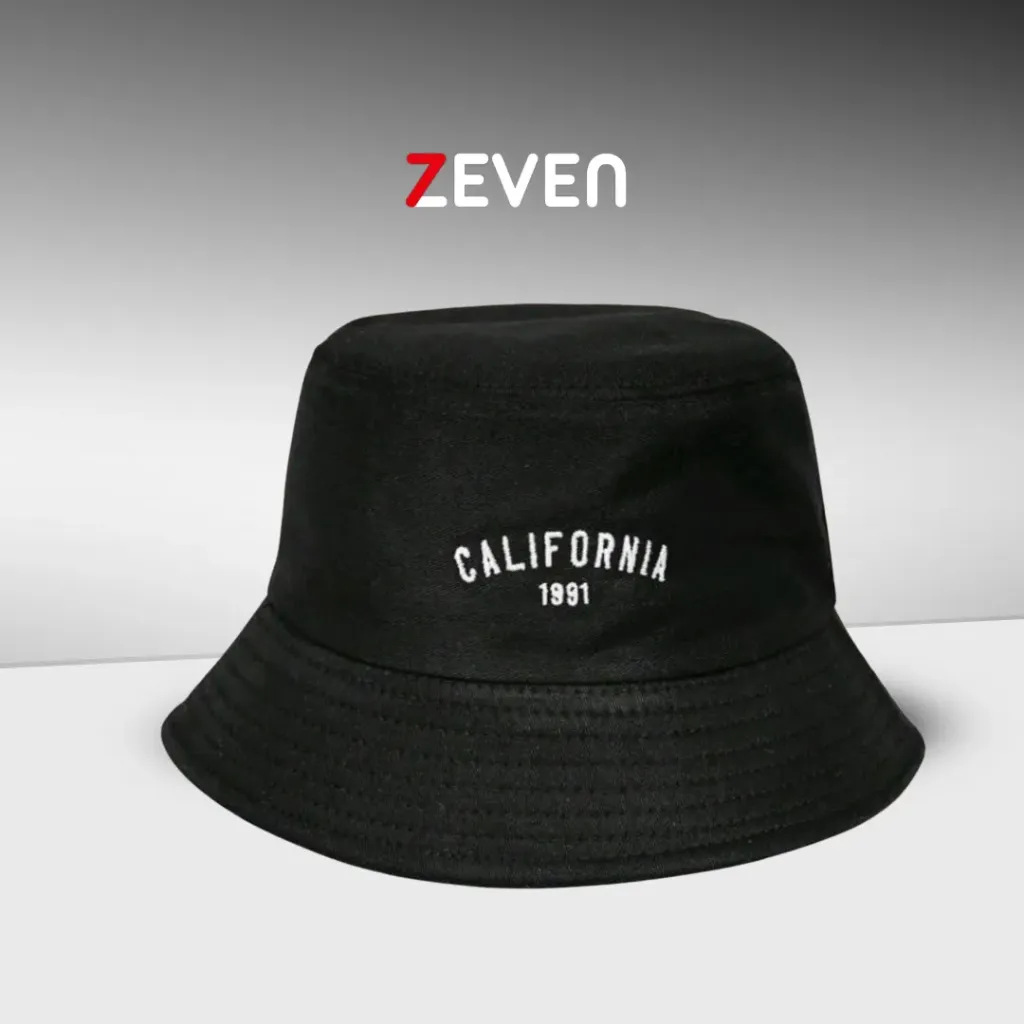 Sombrero de cubo negro con bordado California 1991 