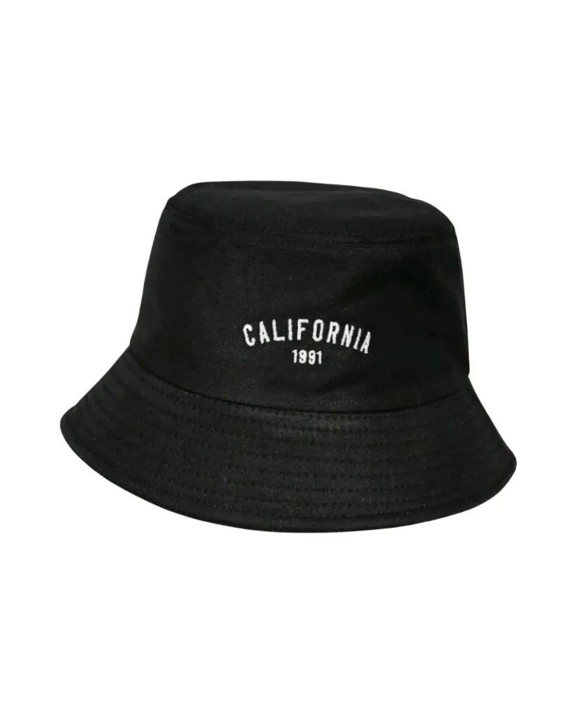 [SZ038] Sombrero de cubo negro con bordado California 1991 