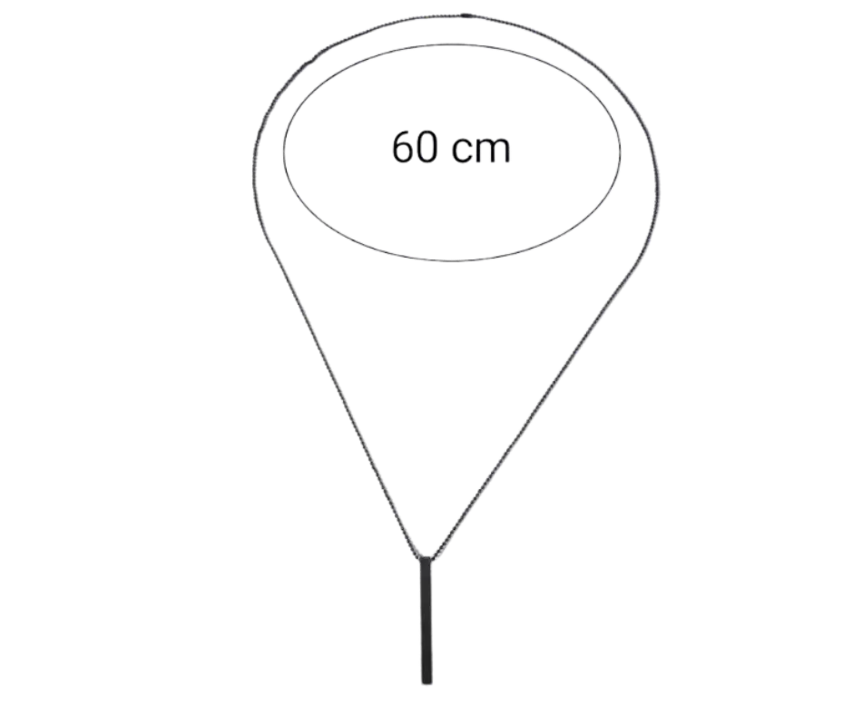 Collar con dije con forma de una linea negra