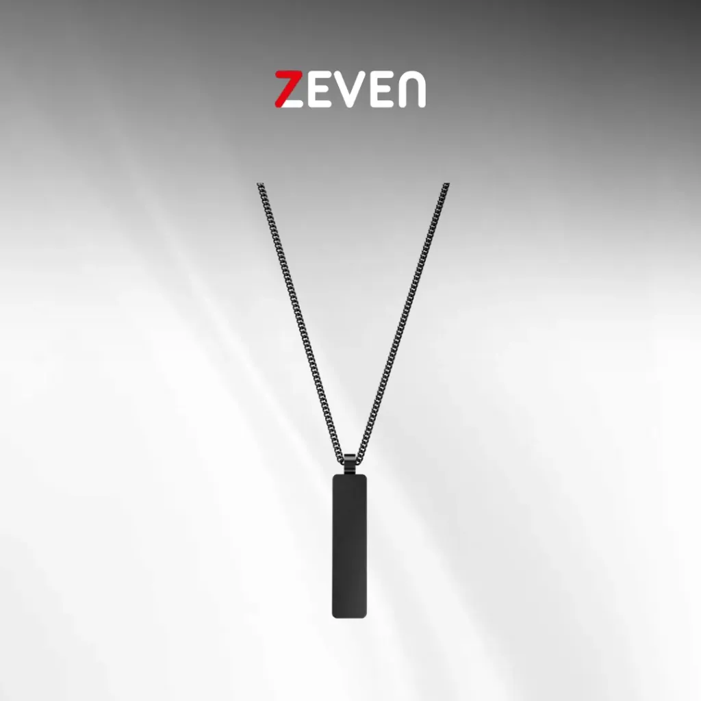 Collar con dije con forma de una linea negra