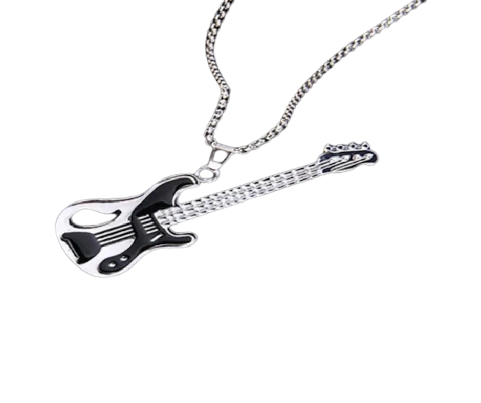 Collar con dije en forma de guitarra