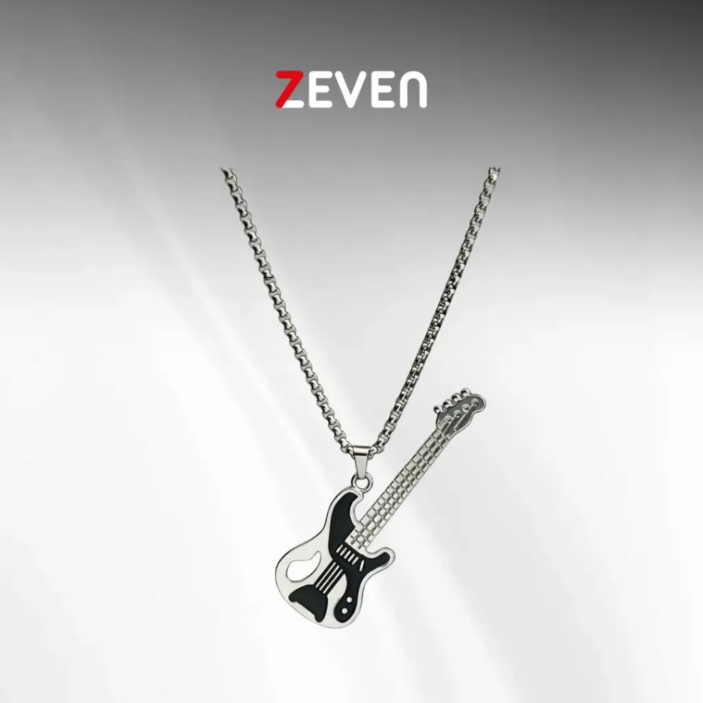 Collar con dije en forma de guitarra