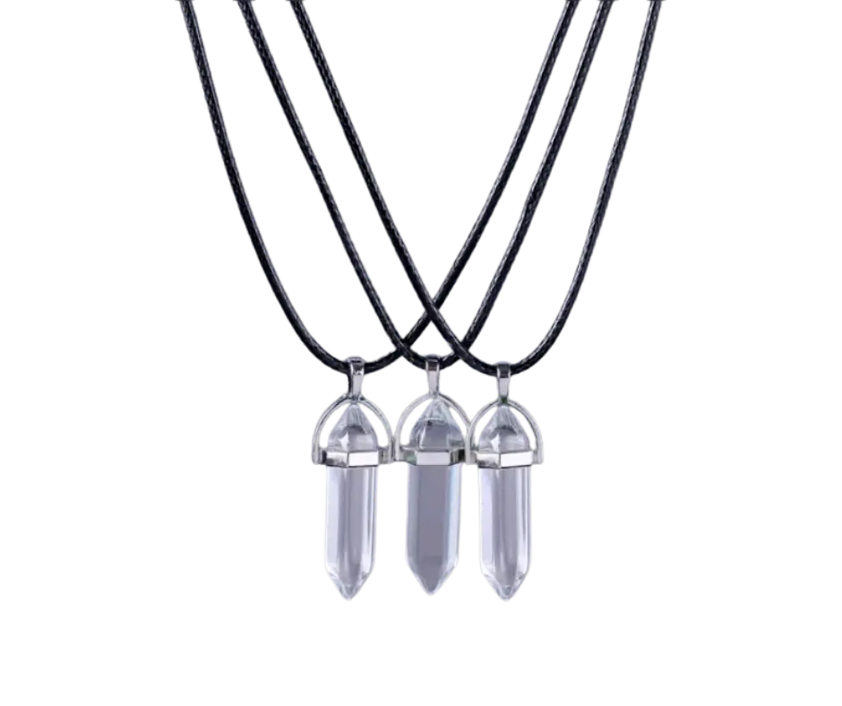 Collar de cuarzo transparente