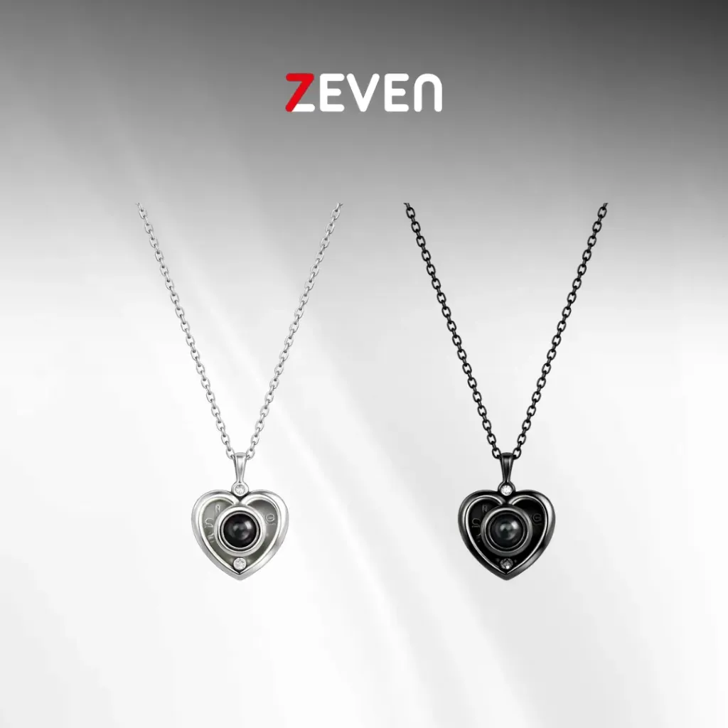 Set de collares con dijes de corazones que brillan