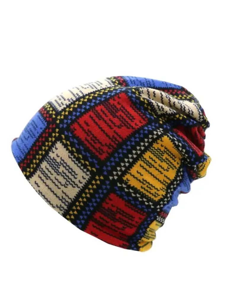 Gorro cuadriculado claro