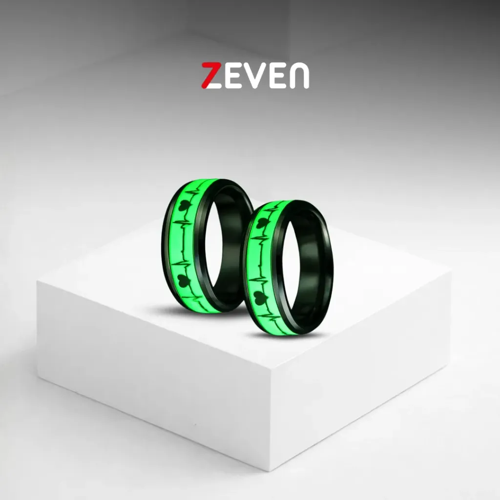 Set de anillos que brillan en la oscuridad 