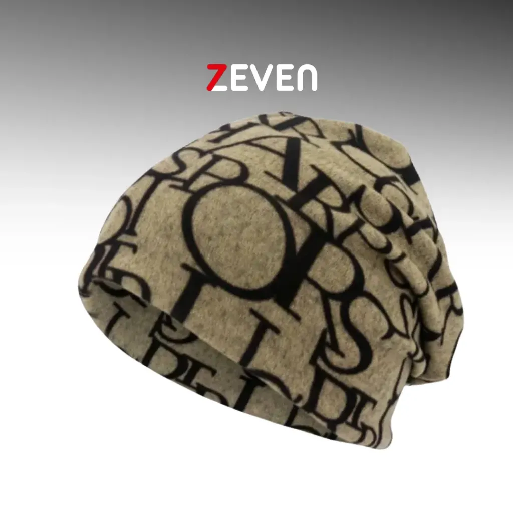 [GS200] Gorro bufanda dorado de poliéster con diseño de letras