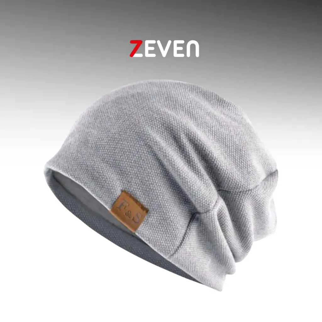 [GS104] Gorro holgado premium gris claro con viñeta café 