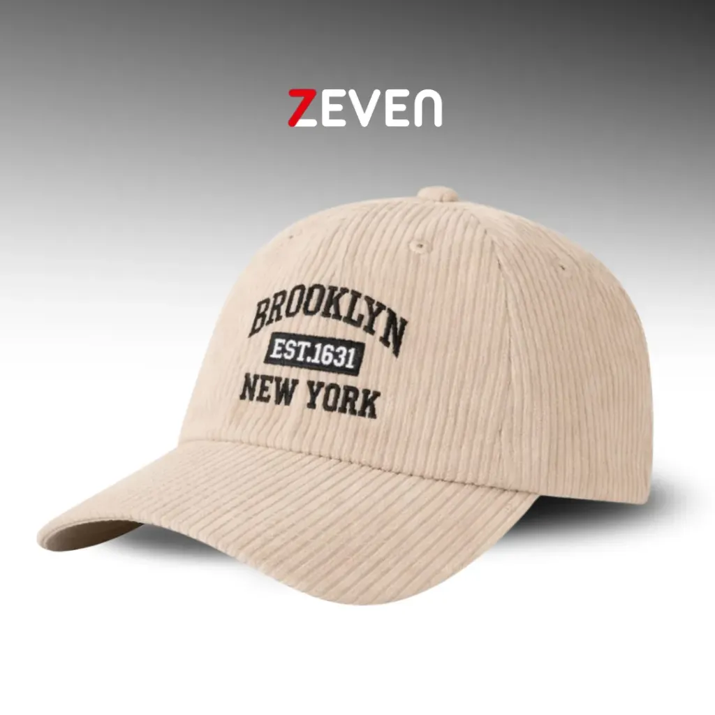 [OB001] Gorra beige con viñeta de BROOKLYN