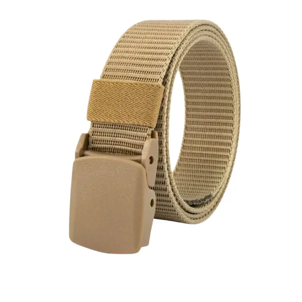 [CZ015] Cinturón táctico color caqui con hebilla plástica 