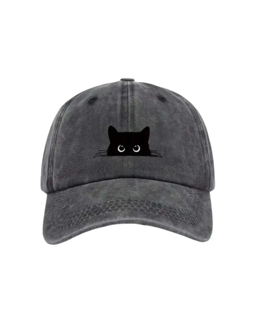 Gorra con estampado de gato 