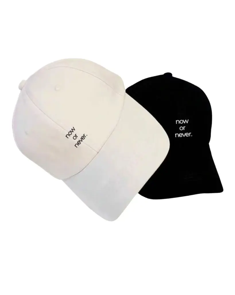 Gorra blanca o negra individual now or never