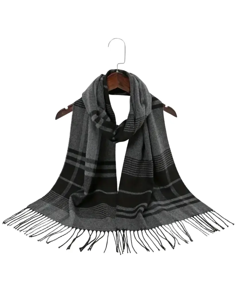 Bufanda gris con negro