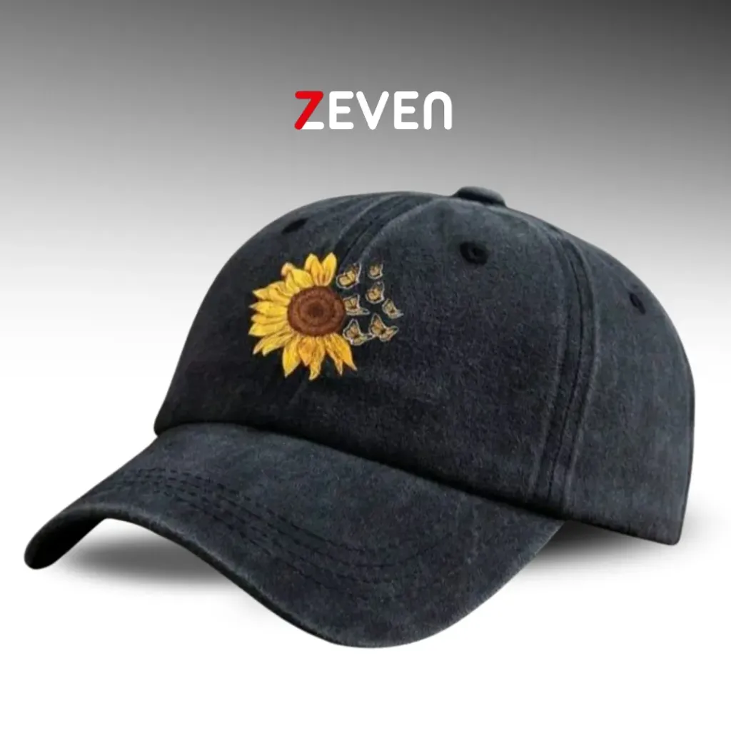 [OB029] Gorra negra con girasol