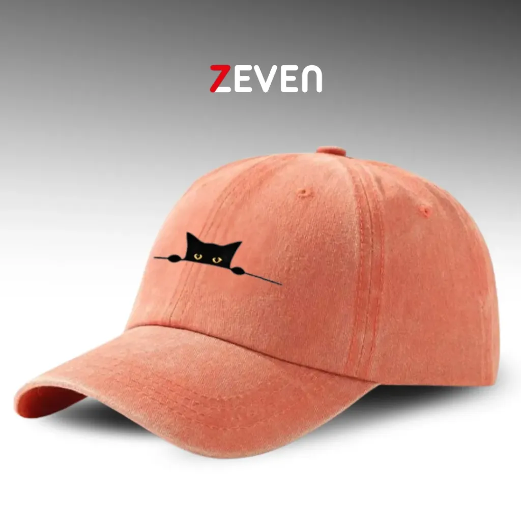 [OB032] Gorra anaranjada con gato