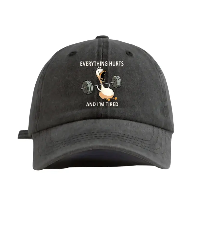 Gorra negra con ganzo y pesas