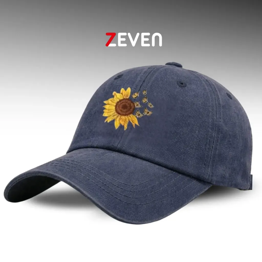 [OB068] Gorra azul con girasol