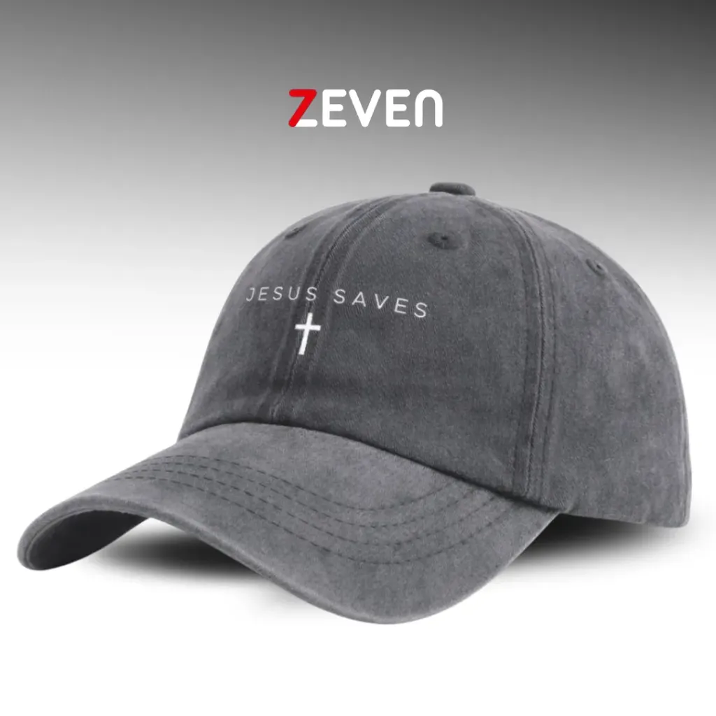 Gorra gris claro JESUS SAVE