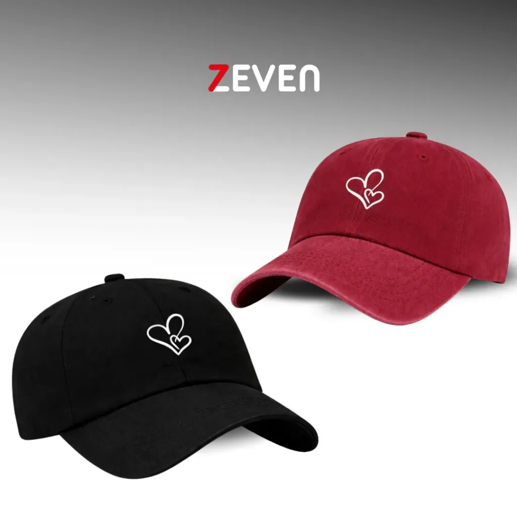[OB077] Duo de gorras negra y rosada CORAZONES