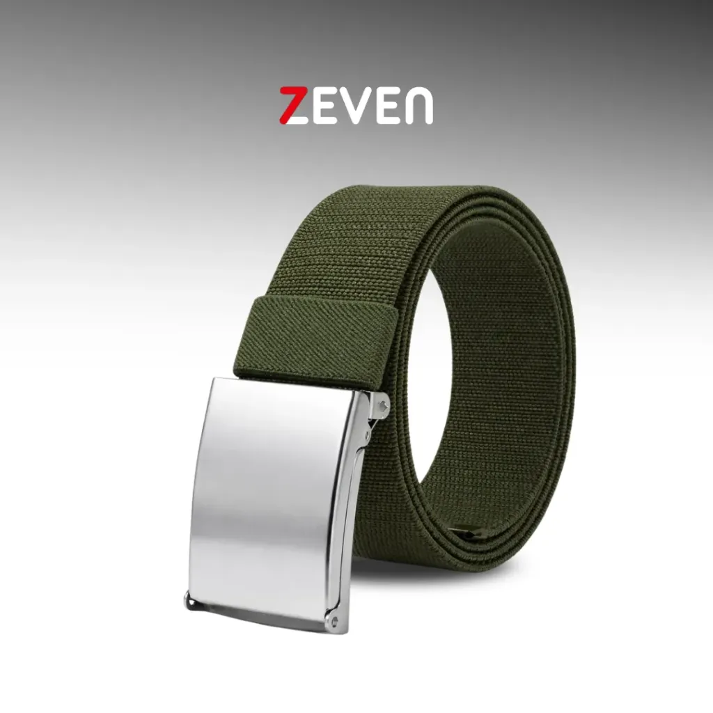 [CZ020] Cinturón verde musgo con hebilla metálica 