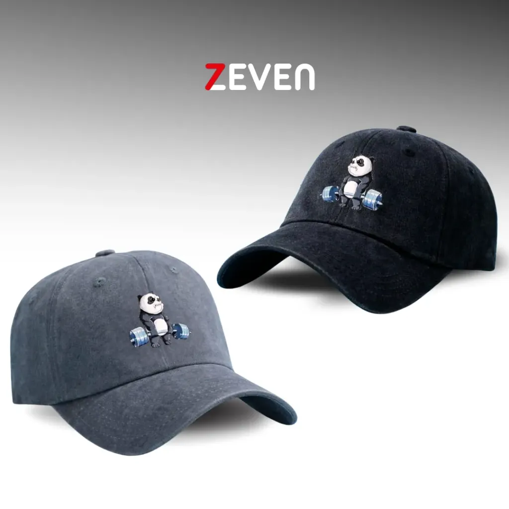 Duo de gorras negra y gris PANDA