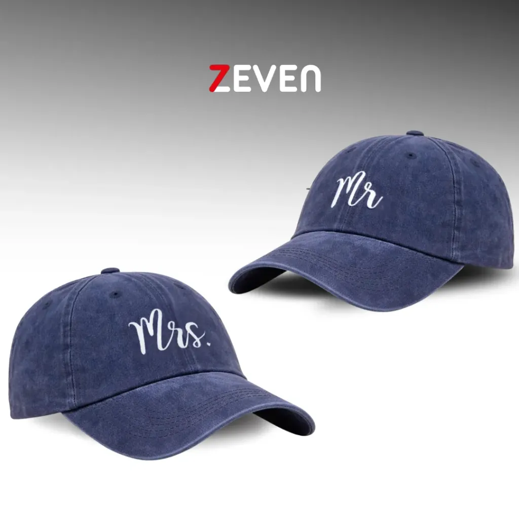 Duo de gorras azules MR. AND MRS.