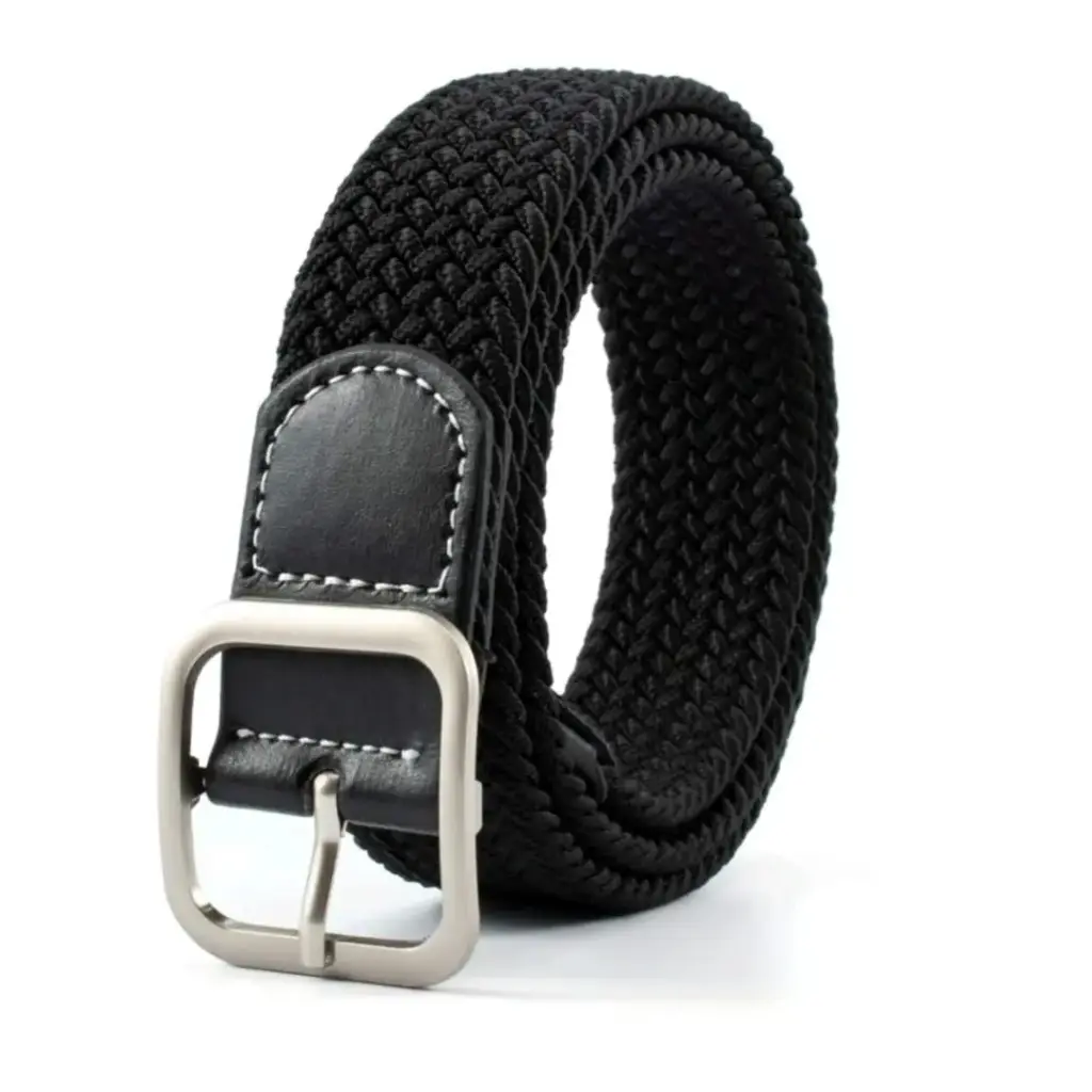 Cinturón trenzado elástico color negro 