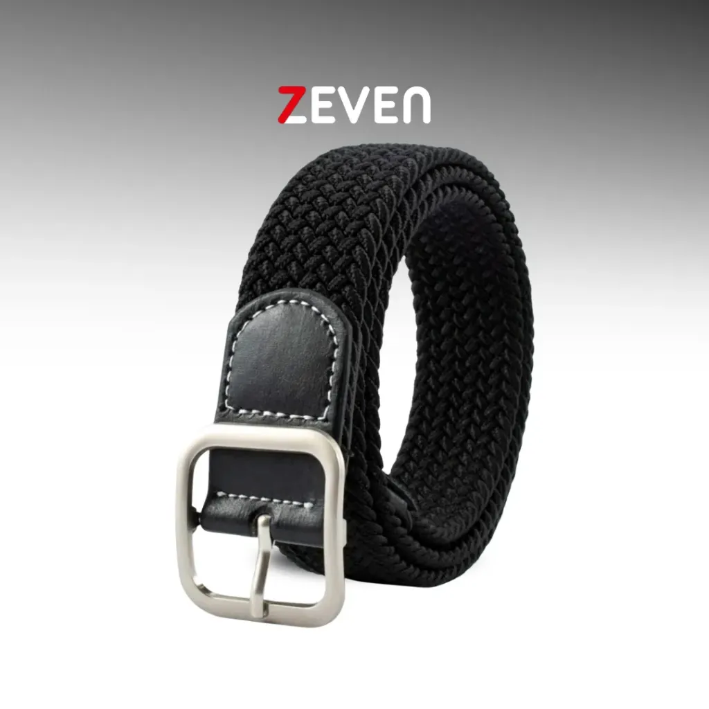 Cinturón trenzado elástico color negro 