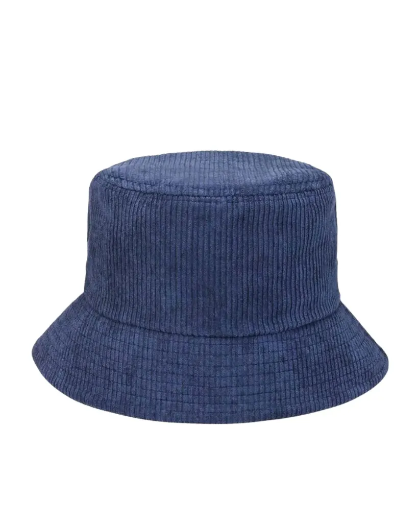 [SZ015] Sombrero de cubo azul de pana