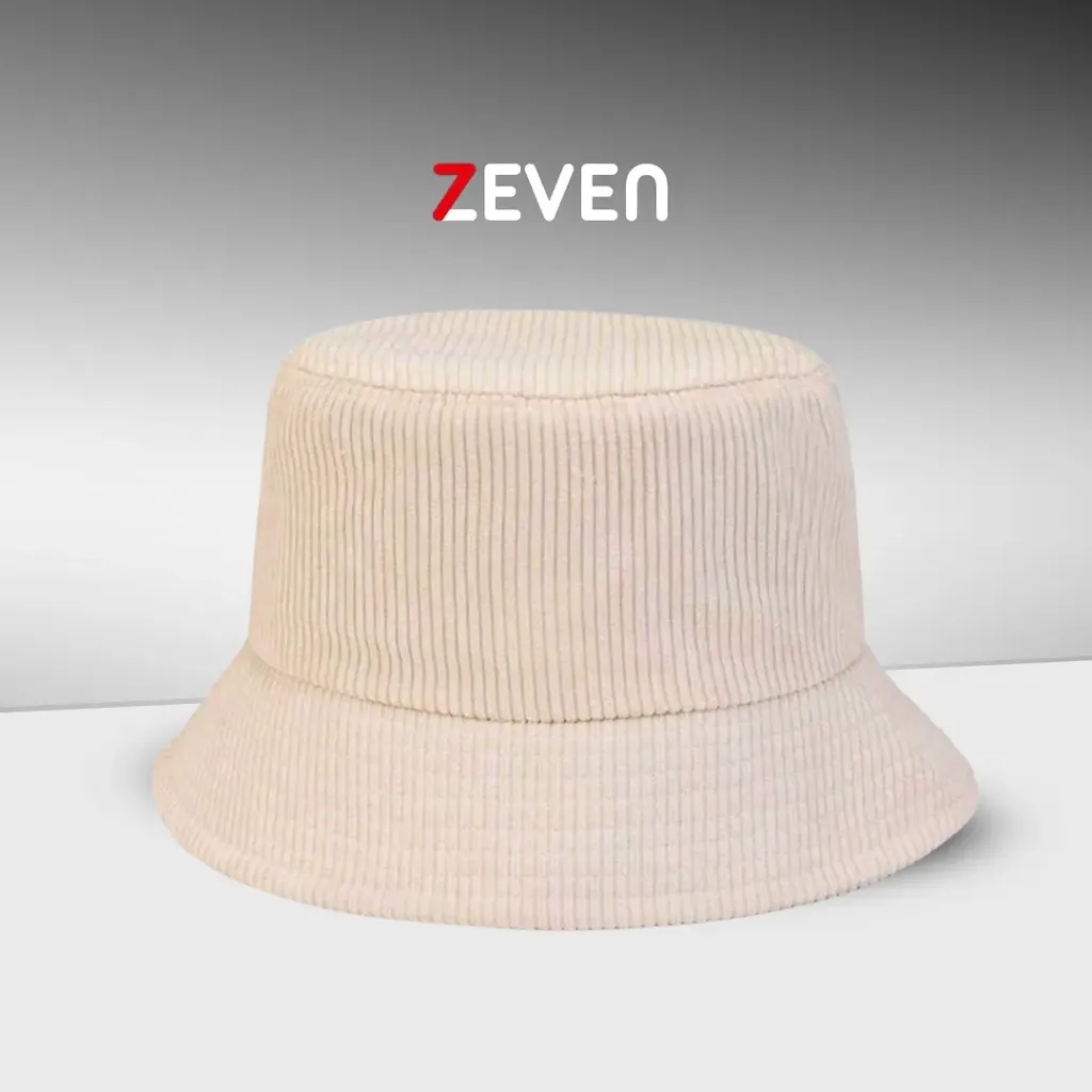 [SZ016] Sombrero de cubo beige de pana