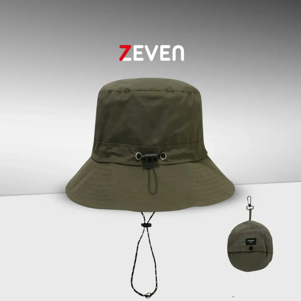 Sombrero de cubo bohemio verde militar