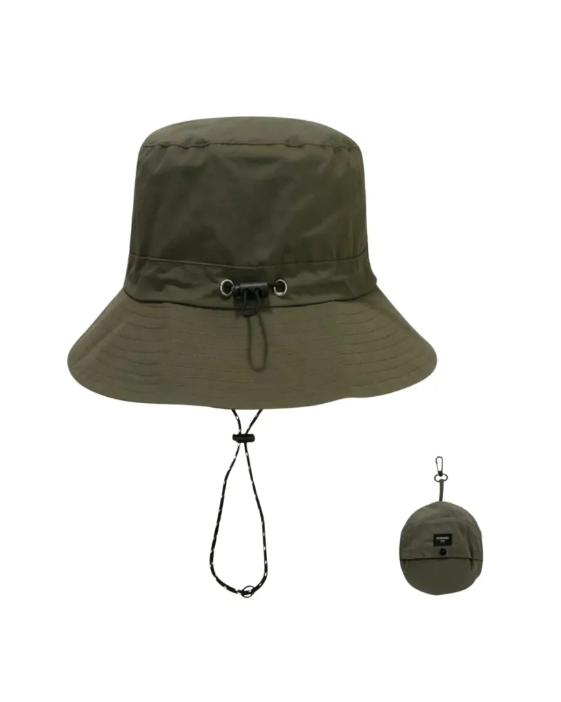 Sombrero de cubo bohemio verde militar