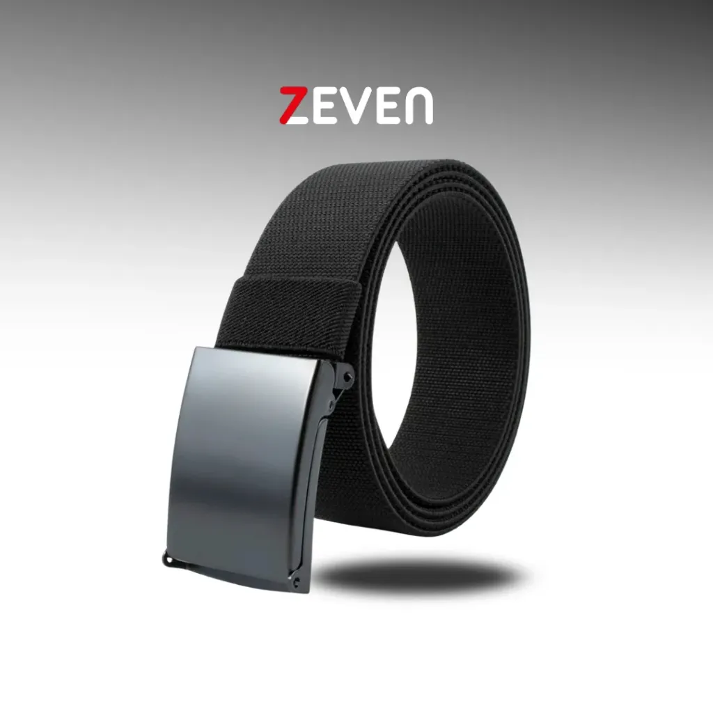 [CZ004] Cinturón negro con hebilla rectangular metálica