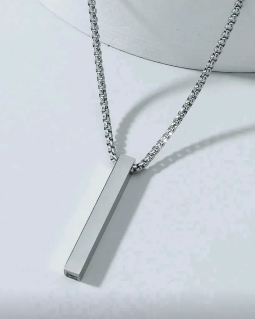 Collar con colgante de barra acero inoxidable