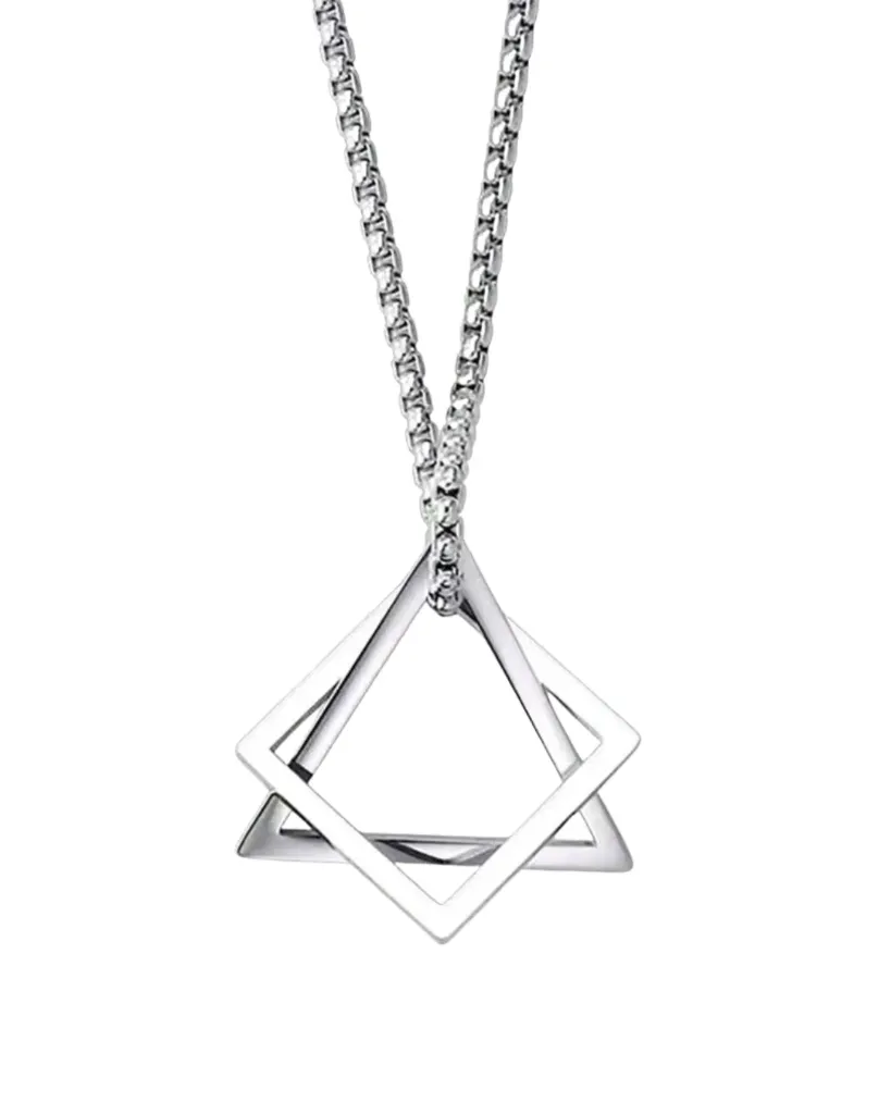 Collar con colgante de figuras geométricas de acero inoxidable