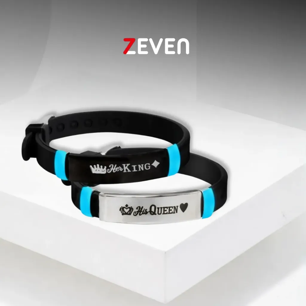 Set de pulseras fosforescente HER KING and HIS QUEEN