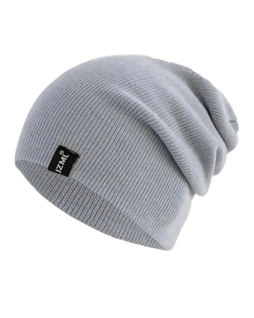 Gorro holgado gris claro con etiqueta 