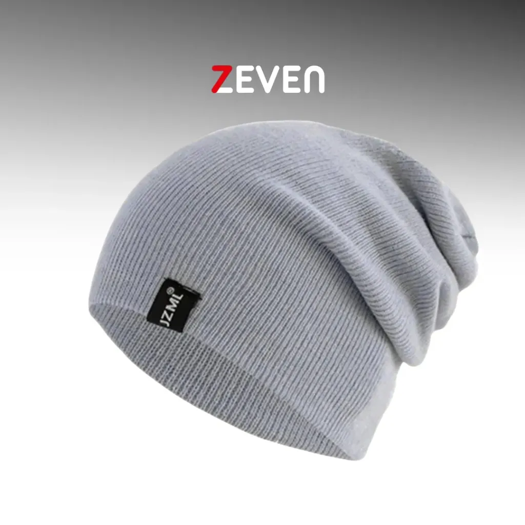 Gorro holgado gris claro con etiqueta 