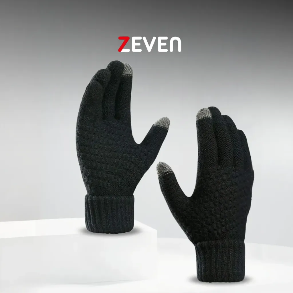 Guantes negros con punta gris táctil