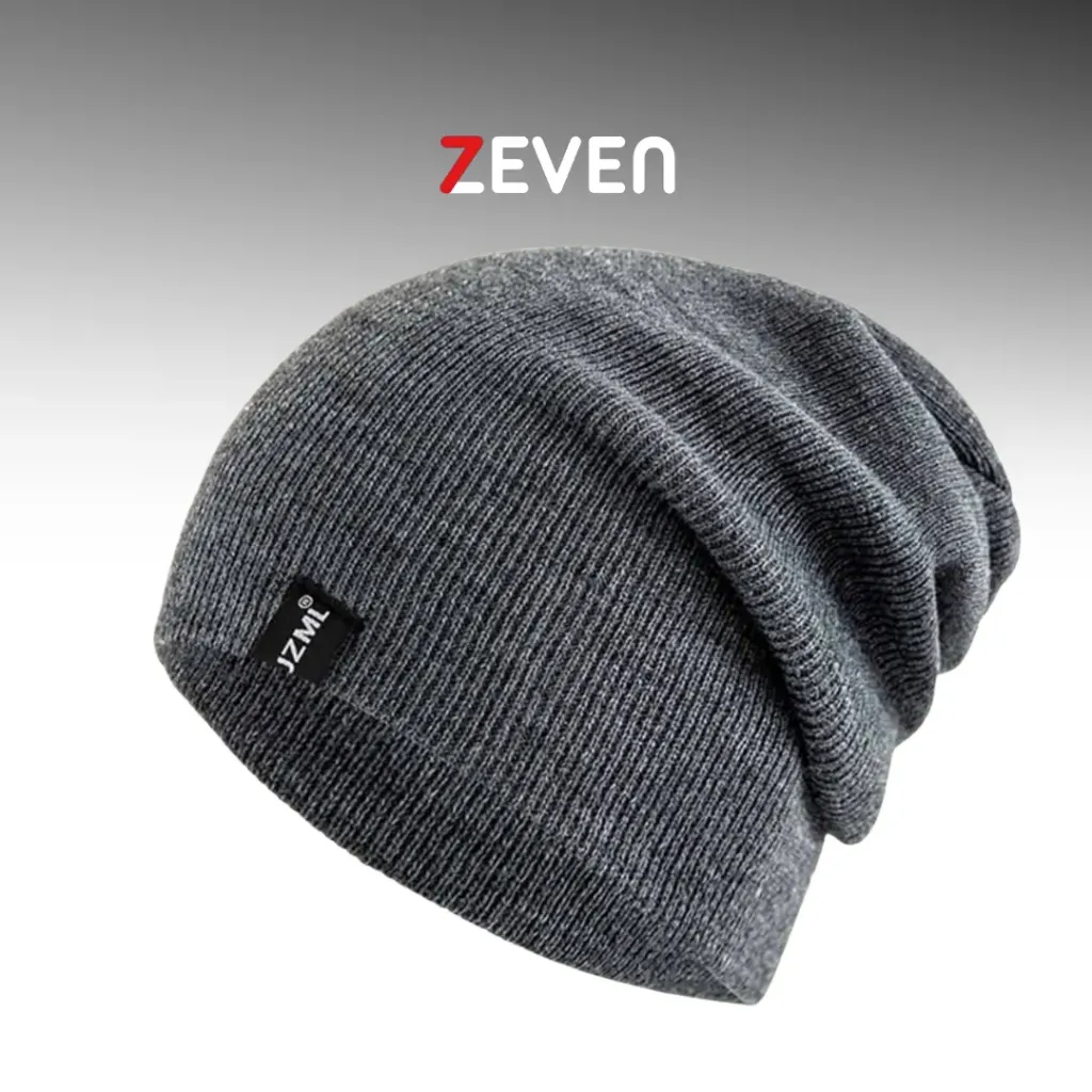 [GS011] Gorro holgado gris oscuro con etiqueta 