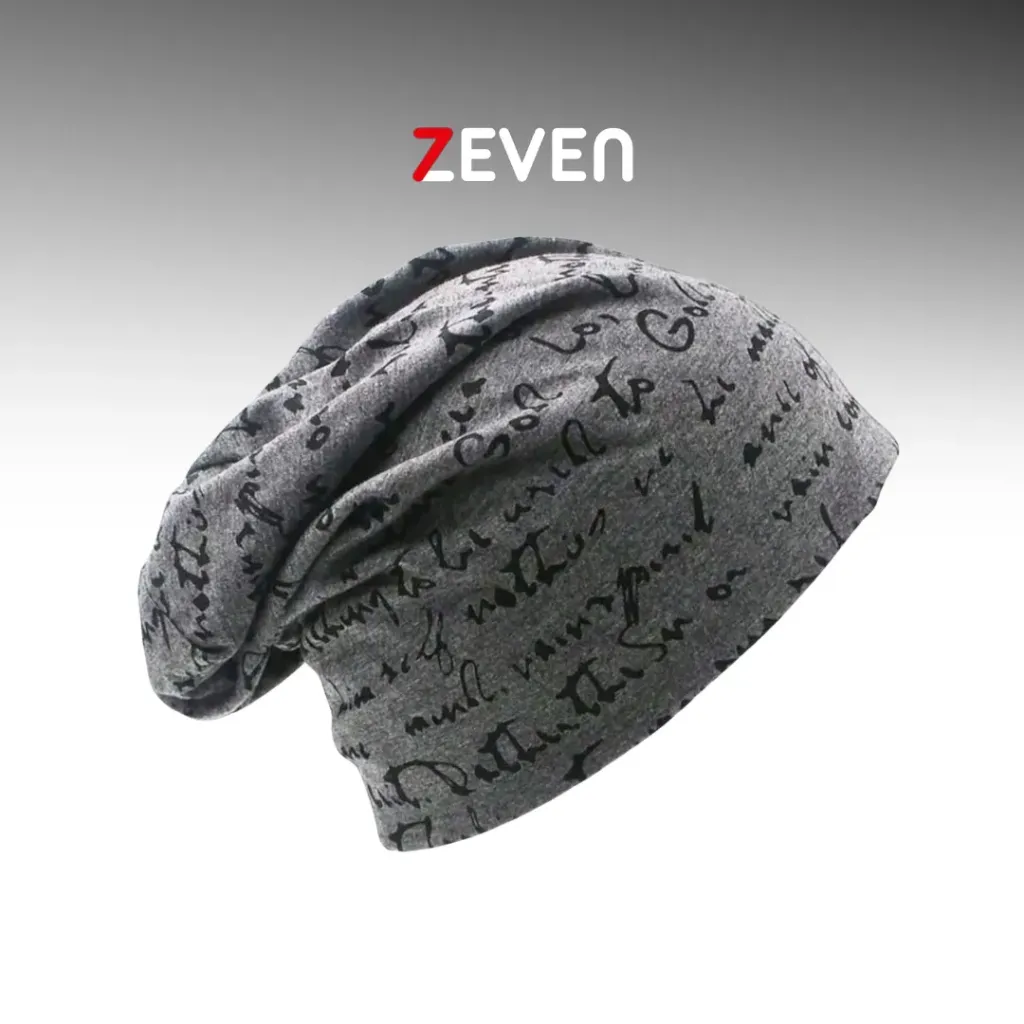 [GS254] Gorro holgado gris con letras