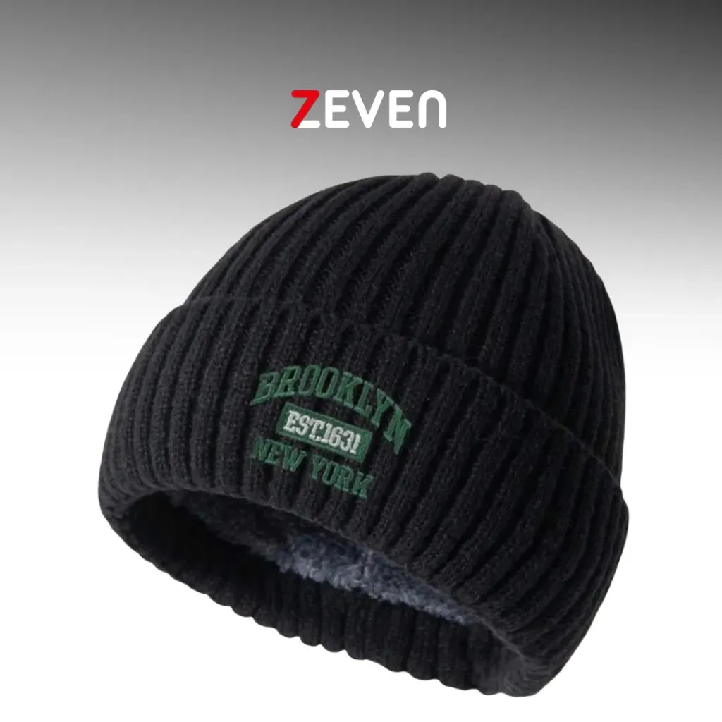Gorro negro premium con bordado BROOKLYN