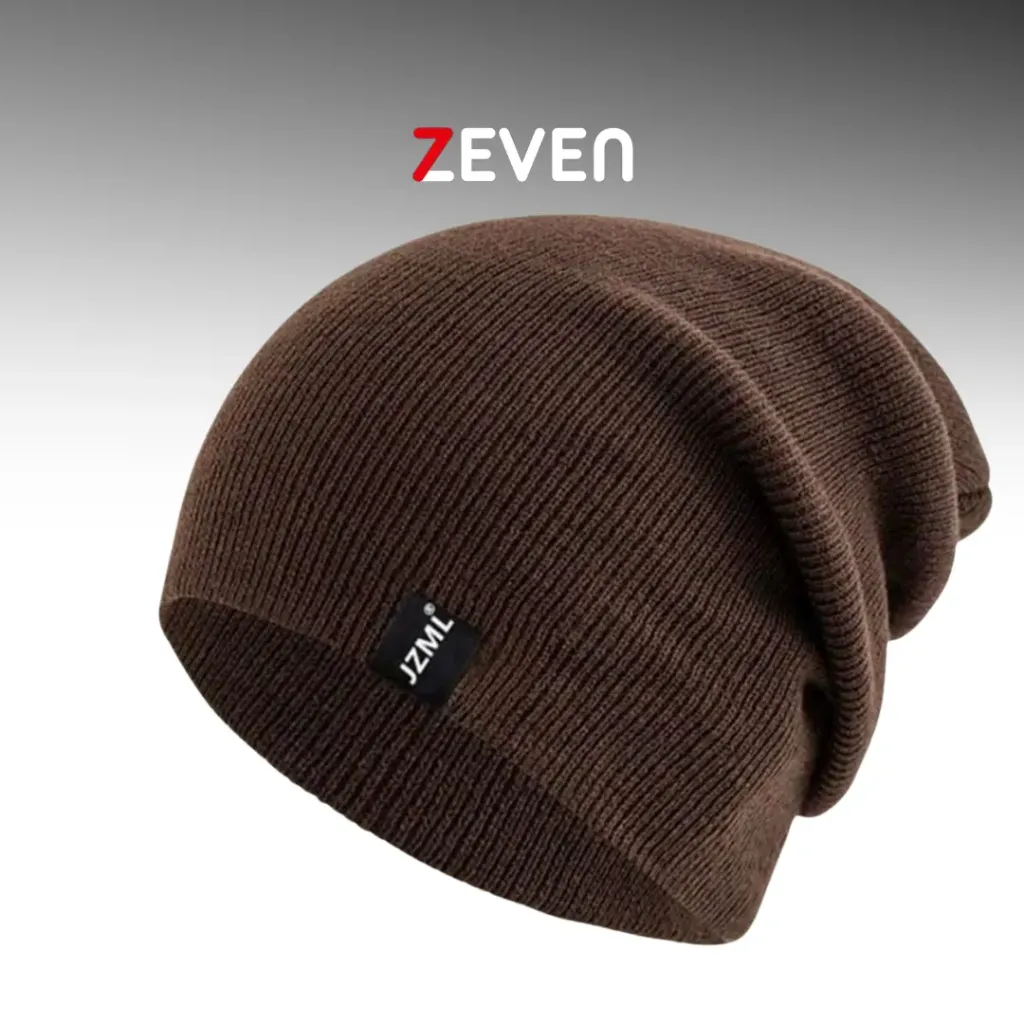 [GS015] Gorro holgado café con etiqueta 