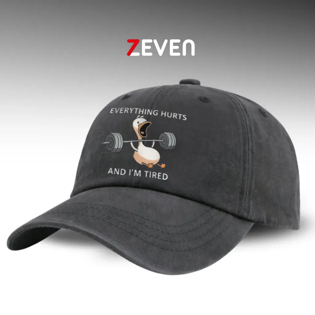Gorra gris con ganso con pesas