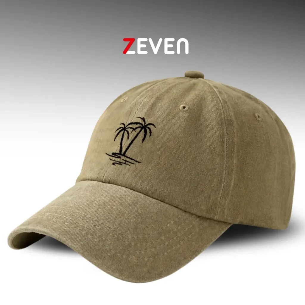 Gorra cafe con bordado de palmera