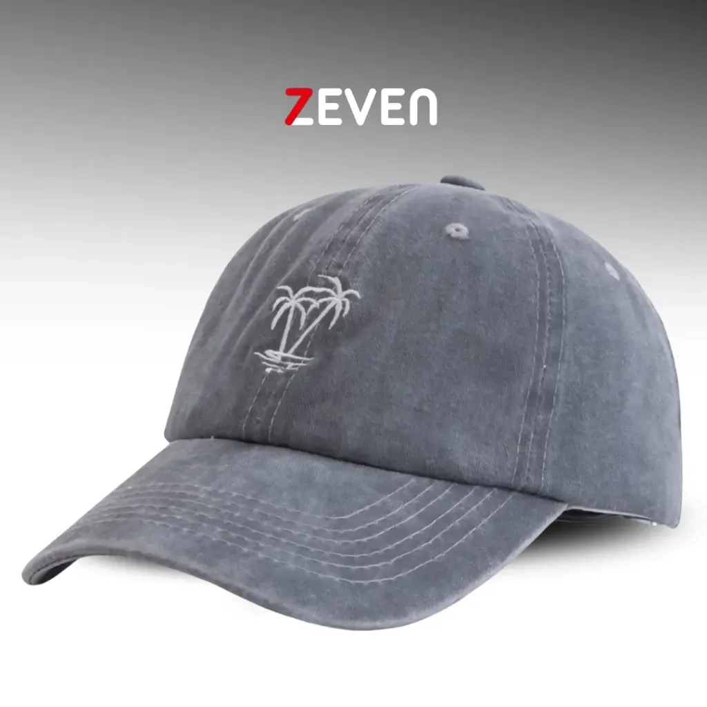 [OB043] Gorra gris con bordado de palmera