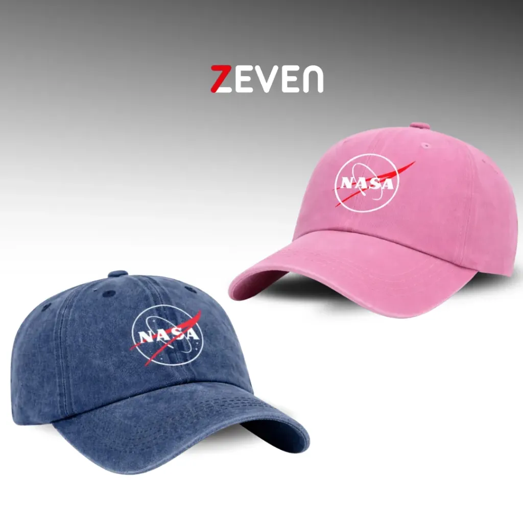 Duo de gorras azul y rosa NASA