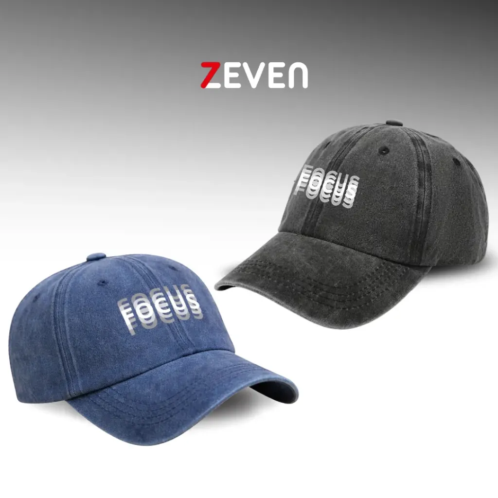 Duo de gorras azul y gris FOCUS