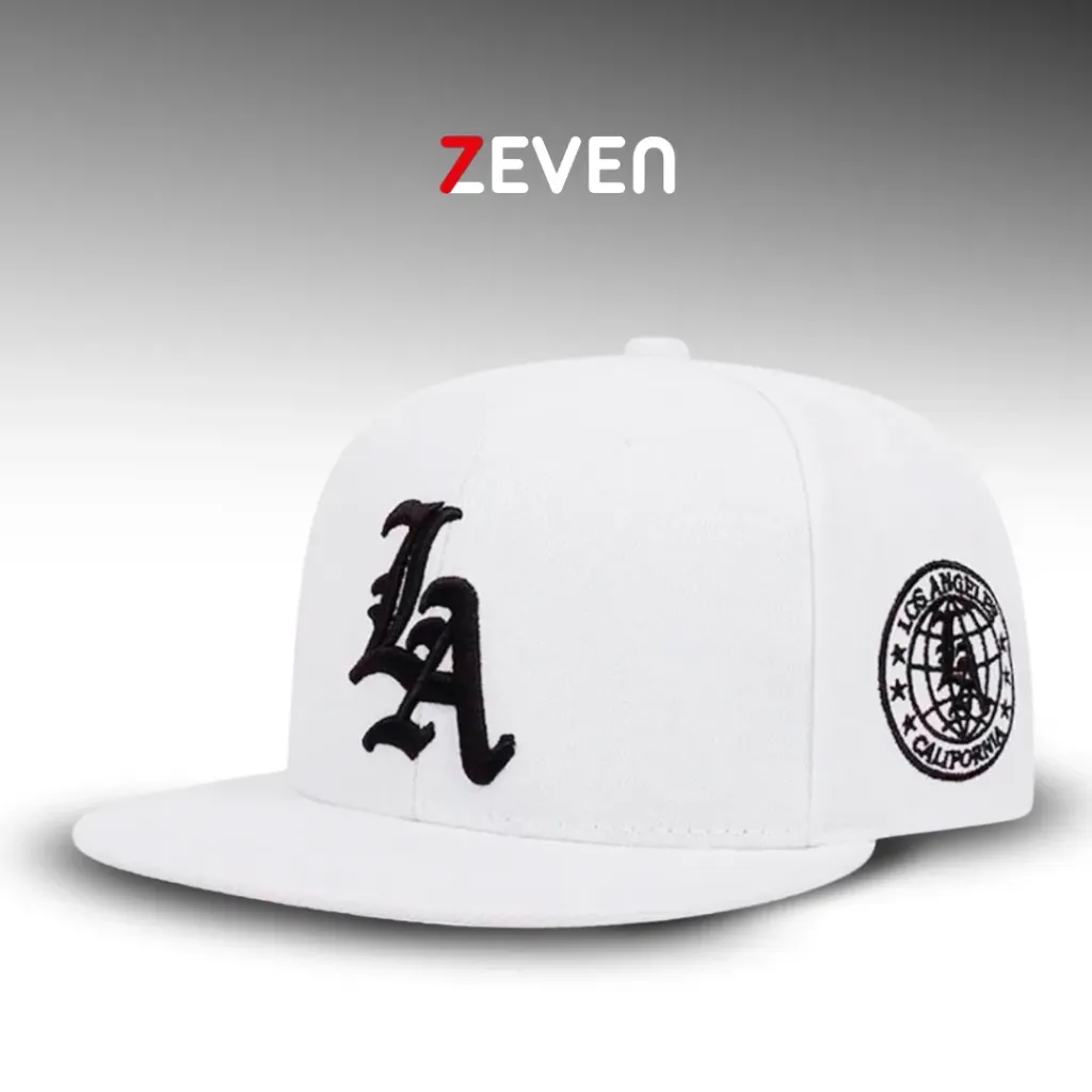 Gorra blanca plana LA