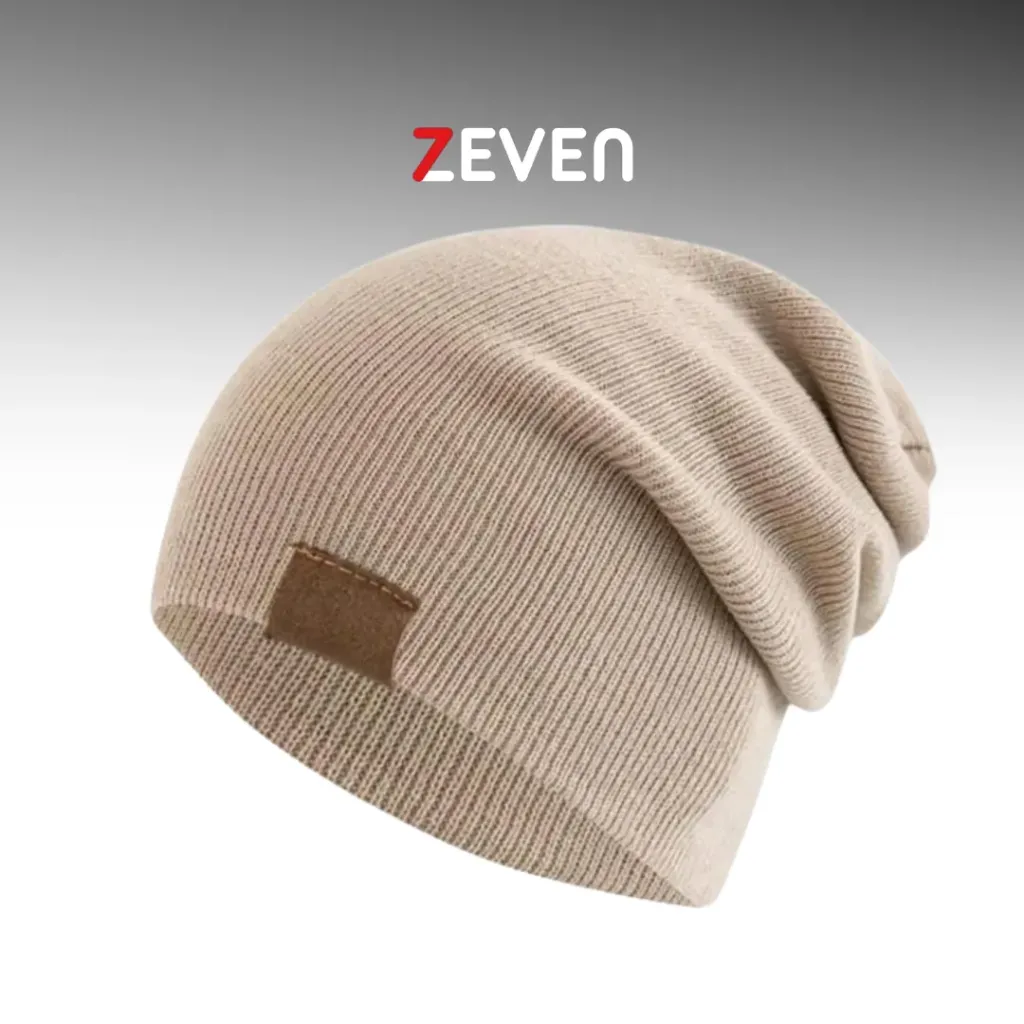 [GS094] Gorro beige holgado con viñeta café 